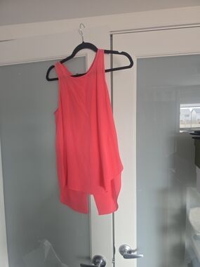 Wilfred Coral Pink Asymmetrical Sleeveless Draped Camisole